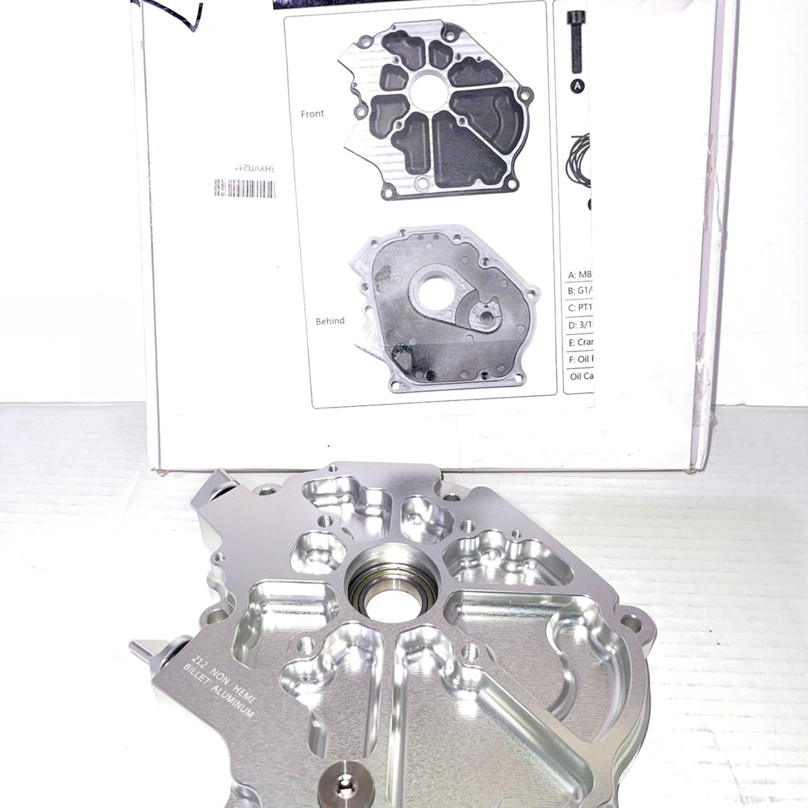 Dual Bearing Billet Side cover For GX200/Clone 196 Predator Hemi, Ghost, Tillotson 212 and 224 Engine Silver